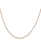 14K Rose Gold 24 inch .7mm Box Link with Lobster Clasp Chain